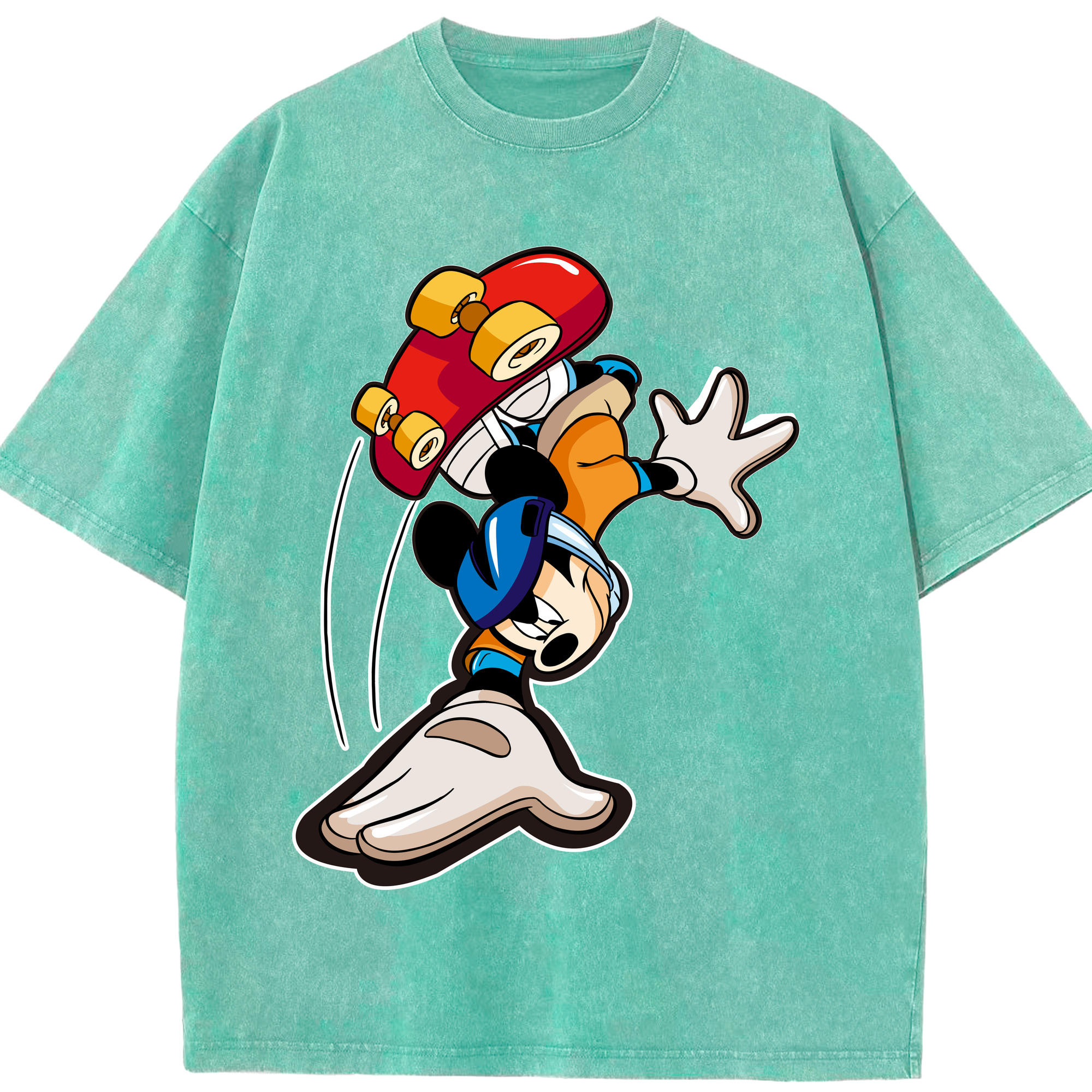 （画像用） ミッキーマウス Mickey Mouse 綿100% ヴィンテージ風 半袖Tシャツ（フロントプリント）
